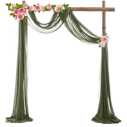 IUVYTA 10M Hochzeitsbogen Drapieren Dekoration Tüll Organza Sheer Stoff Drapieren Vorhang Geburtstagsfeier Hintergrund Hochzeit Stuhl Schärpen Dekor für Hochzeiten(Color8,135x500cm) von IUVYTA