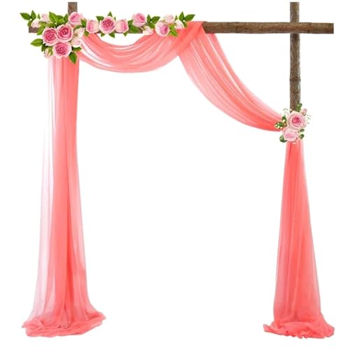 IUVYTA 10M Hochzeitsbogen Drapieren Dekoration Tüll Organza Sheer Stoff Drapieren Vorhang Geburtstagsfeier Hintergrund Hochzeit Stuhl Schärpen Dekor für Hochzeiten(Light Pink,135x500cm) von IUVYTA