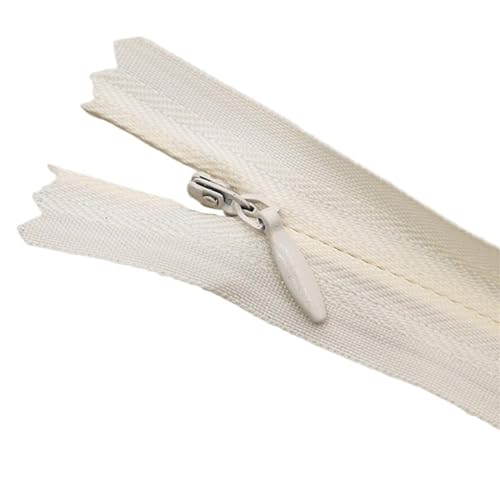 IUVYTA 10PCS Nylon Unsichtbare Reißverschlüsse Spule Zipper Schneider for Handwerk Nähen Tuch Zubehör für Nähen(Beige,Total Length is 40cm) von IUVYTA
