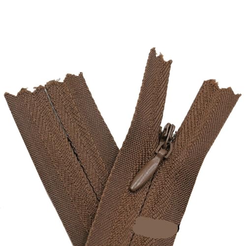 IUVYTA 10PCS Nylon Unsichtbare Reißverschlüsse Spule Zipper Schneider for Handwerk Nähen Tuch Zubehör für Nähen(Chocolate,Total Length is 45cm) von IUVYTA