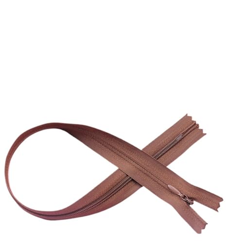 IUVYTA 10PCS Nylon Unsichtbare Reißverschlüsse Spule Zipper Schneider for Handwerk Nähen Tuch Zubehör für Nähen(Coffee,Total Length is 55cm) von IUVYTA