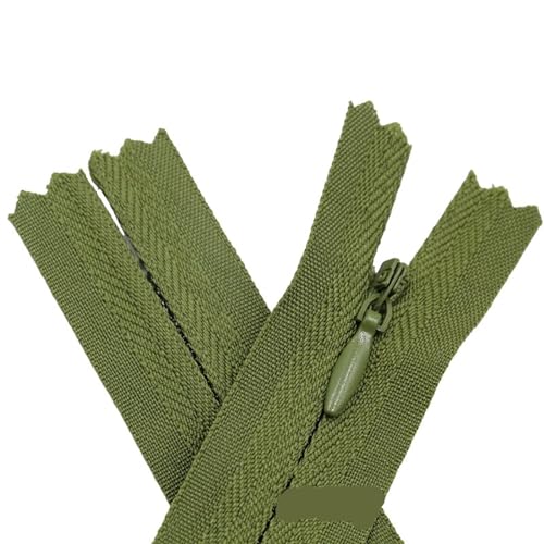 IUVYTA 10PCS Nylon Unsichtbare Reißverschlüsse Spule Zipper Schneider for Handwerk Nähen Tuch Zubehör für Nähen(Green,Total Length is 50cm) von IUVYTA