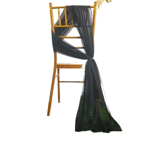 IUVYTA 160CM Breite Hochzeitsbogen Drapieren Sheer Vorhang Hochzeit Tüll Chiffon Drapieren Vorhang for Wohnzimmer Hochzeit Party Hintergrund Dekor für Hochzeiten(Black,10 Meters) von IUVYTA