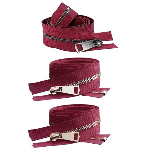 IUVYTA 20/30/40/50/60/70/80 cm Bunter offener Metallreißverschluss mit automatischer Verriegelung DIY-Handarbeit for Kleidung, Taschen, Kleidungsstücke, Schuhe für Nähen(Red,70cm) von IUVYTA