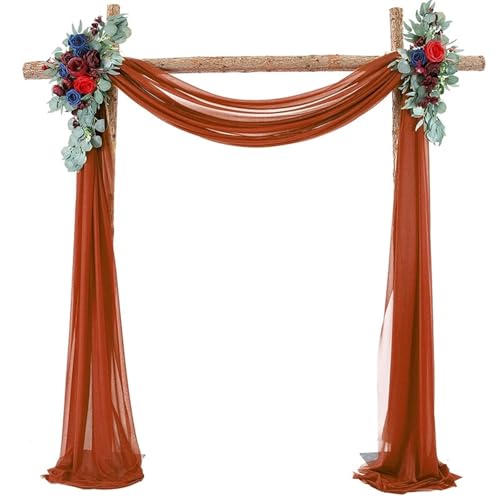 IUVYTA 2er-Pack Hochzeitsbogen-Drapierungsstoff, Chiffon, durchsichtige Vorhänge, Dekor for Hochzeit, Geburtstag, Party, Hintergrund, Vorhänge, Dekorationen für Hochzeiten(Color6,75X500cm 2pc) von IUVYTA