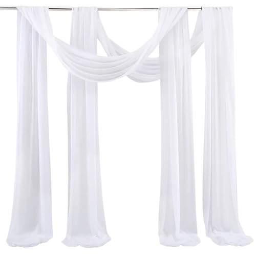 IUVYTA 2er-Pack Hochzeitsbogen-Drapierungsstoff, Chiffon, durchsichtige Vorhänge, Dekor for Hochzeit, Geburtstag, Party, Hintergrund, Vorhänge, Dekorationen für Hochzeiten(White,75X1000cm 2pc) von IUVYTA