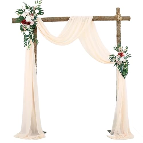 IUVYTA 3-10M Hochzeitsbogen Drapieren Stoff Sheer Chiffon Tüll Vorhang Drapieren Hintergrund Party Supplies Home Drapery Zeremonie Dekoration für Hochzeiten(Beige,70X800cm) von IUVYTA