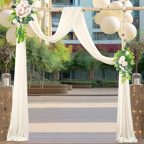 IUVYTA 3-10M Hochzeitsbogen Drapieren Stoff Sheer Chiffon Tüll Vorhang Drapieren Hintergrund Party Supplies Home Drapery Zeremonie Dekoration für Hochzeiten(Color1,70X600cm) von IUVYTA
