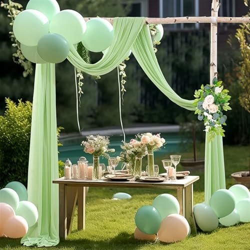 IUVYTA 3-10M Hochzeitsbogen Drapieren Stoff Sheer Chiffon Tüll Vorhang Drapieren Hintergrund Party Supplies Home Drapery Zeremonie Dekoration für Hochzeiten(Light Blue,70x400cm) von IUVYTA