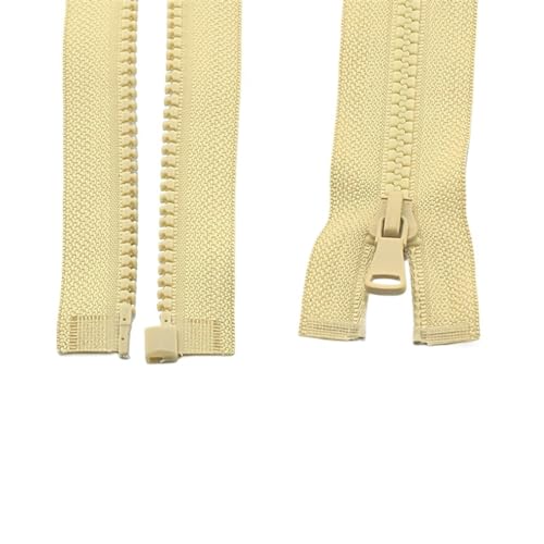 IUVYTA 3 Stück Harzreißverschlüsse, offene Reißverschlüsse mit automatischer Verriegelung, Kunststoffreißverschlüsse for Nähen von Kleidung für Nähen(Khaki,60cm) von IUVYTA