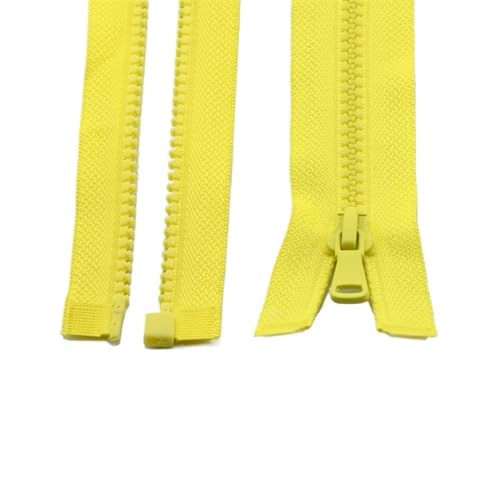 IUVYTA 3 Stück Harzreißverschlüsse, offene Reißverschlüsse mit automatischer Verriegelung, Kunststoffreißverschlüsse for Nähen von Kleidung für Nähen(Yellow,55cm) von IUVYTA