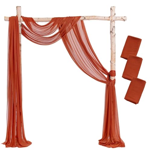IUVYTA 3-teiliges Set Hochzeitsbogen Drapieren Stoff Sheer Chiffon Tüll Vorhang Drapieren Hintergrund Party Supplies Home Drapery Zeremonie Dekoration für Hochzeiten(Color2,8 metres) von IUVYTA