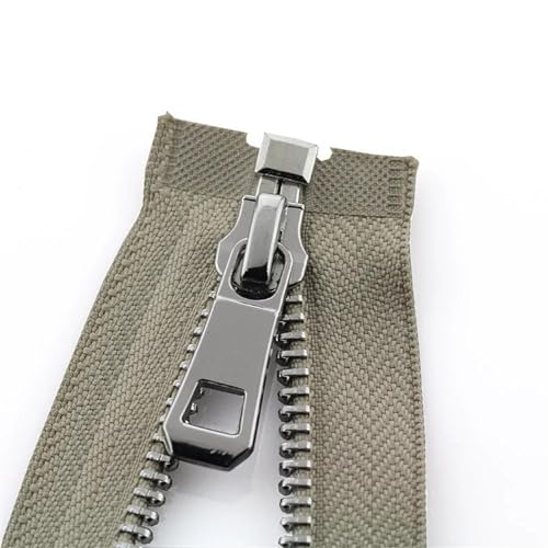 IUVYTA 35/45/55/65/75/85 cm offener Auto-Lock-Metallreißverschluss mit Platinbeschichtung for Kleidung, Schuhe, Taschen, Kleidungsstücke für Nähen(Khaki,45cm) von IUVYTA