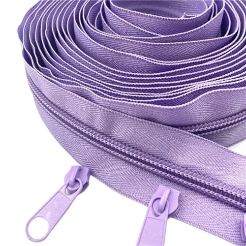 IUVYTA 5 Meter Langer Nylon-Spulenreißverschluss mit 10 Reißverschlussschiebern for Selbernähen von Kleidungszubehör für Nähen(Light Purple 166) von IUVYTA