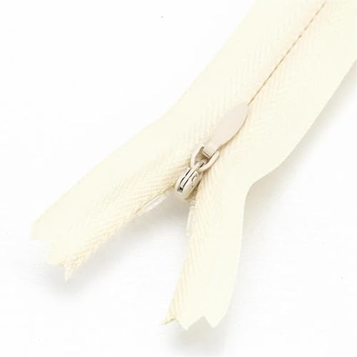 IUVYTA 5 Stück Nylon-Spulenreißverschlüsse for Schneidern, Nähen, for Kleider, Kissen, Röcke, Hosen, Kleidung, Basteln, unsichtbare Reißverschlüsse, Reparaturset für Nähen(Beige,40cm) von IUVYTA