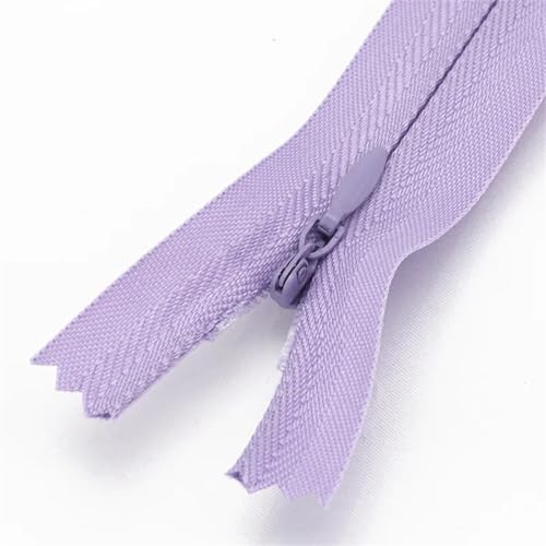 IUVYTA 5 Stück Nylon-Spulenreißverschlüsse for Schneidern, Nähen, for Kleider, Kissen, Röcke, Hosen, Kleidung, Basteln, unsichtbare Reißverschlüsse, Reparaturset für Nähen(Light Purple,25cm) von IUVYTA
