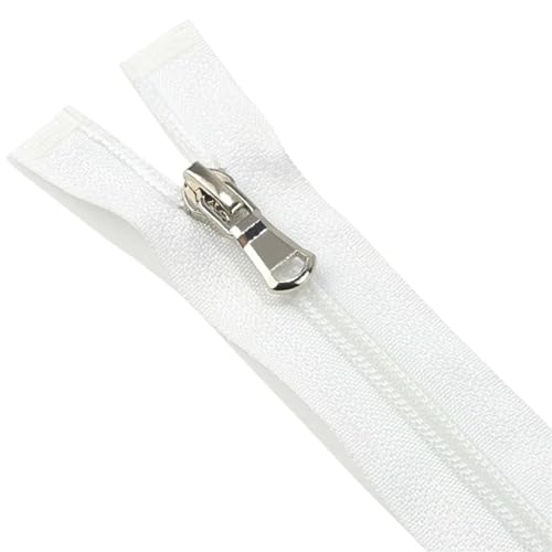 IUVYTA 5 Teile/Satz Nylon Open-End Zip Zipper for Bekleidung Schneider Nähen Handwerk Nylon Reißverschlüsse Zubehör für Nähen(White,70CM) von IUVYTA