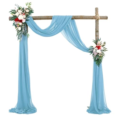IUVYTA 70 * 600 cm Hochzeitsbogen Drapieren Chiffon Stoff Drapieren Vorhang Vorhänge Hochzeit Chiffon Drapieren Zeremonie Empfang Hängende Dekoration für Hochzeiten(19,75x300cm) von IUVYTA