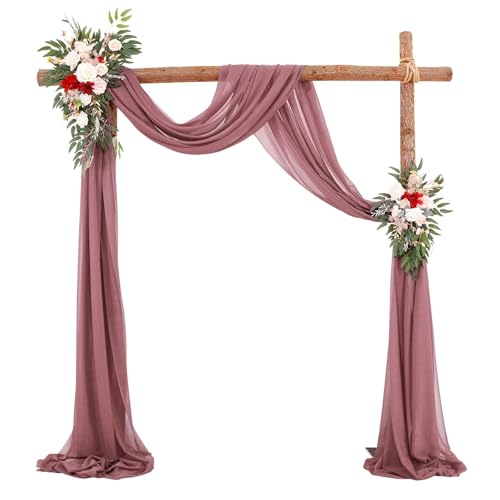 IUVYTA 70 * 600 cm Hochzeitsbogen Drapieren Chiffon Stoff Drapieren Vorhang Vorhänge Hochzeit Chiffon Drapieren Zeremonie Empfang Hängende Dekoration für Hochzeiten(29,70x600cm) von IUVYTA