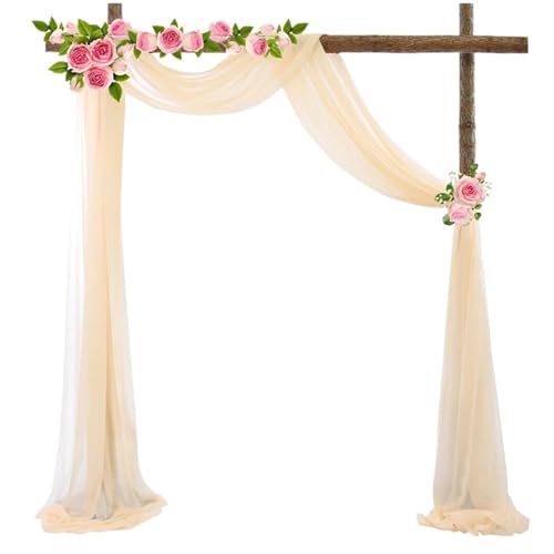 IUVYTA 70 * 600 cm Hochzeitsbogen Drapieren Chiffon Stoff Drapieren Vorhang Vorhänge Hochzeit Chiffon Drapieren Zeremonie Empfang Hängende Dekoration für Hochzeiten(3,70x600cm) von IUVYTA