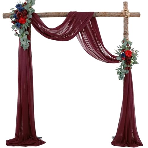 IUVYTA 70 * 600 cm Hochzeitsbogen Drapieren Chiffon Stoff Drapieren Vorhang Vorhänge Hochzeit Chiffon Drapieren Zeremonie Empfang Hängende Dekoration für Hochzeiten(5,75x300cm) von IUVYTA