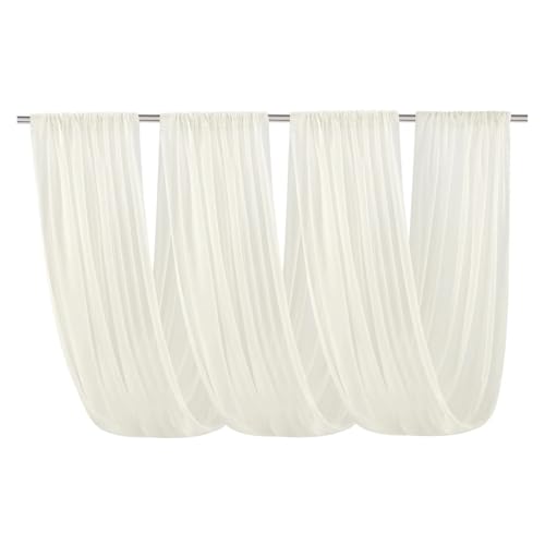 IUVYTA 73x300cm Deckenvorhänge Hochzeitsbogen Drapieren Stoff Gardinen for Party Zeremonie Bühne Deckenvorhänge Hängen für Hochzeiten(Beige) von IUVYTA