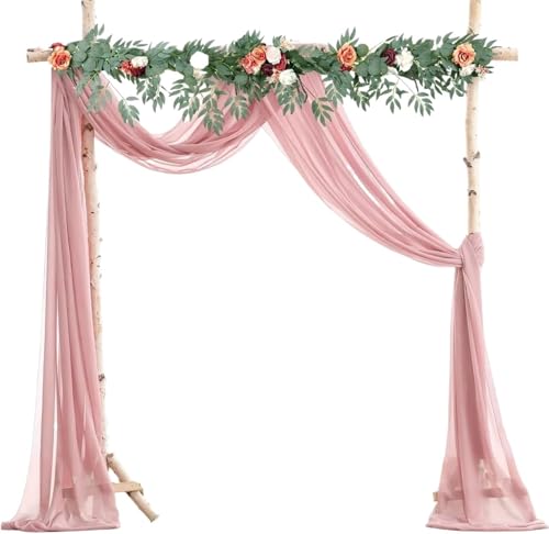 IUVYTA Chiffon-Hochzeitsbogen-Drapierungsstoff, Hochzeitsbogen-Vorhänge, durchsichtiger Hintergrundvorhang for Hochzeitszeremonie-Party-Dekor für Hochzeiten(Pink,300x75cm) von IUVYTA