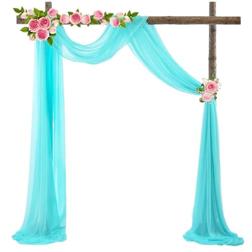 IUVYTA Chiffon-Stoff for Drapieren von Hochzeitsbögen, transparente Kulissenvorhänge for Hochzeitszeremonien, Party-Deckendekoration für Hochzeiten(Sky Blue,75X1000CM) von IUVYTA