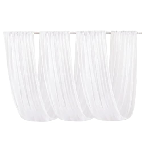 IUVYTA Deckenvorhänge, 73 x 300 cm, Hochzeitsbogen-Drapierstoff, durchscheinende Vorhänge für Party, Zeremonie, Bühne, Deckenvorhänge, zum Aufhängen für Hochzeit, Reinweiß IUVYTA Deckenvorhänge, 73 x 300 cm, Hochzeitsbogen-Drapierstoff, durchscheinende Vorhänge für Party, Zeremonie, Bühne, Deckenvorhänge, zum Aufhängen für Hochzeit, Reinweiß von IUVYTA