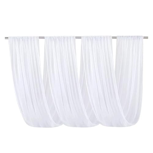 IUVYTA Deckenvorhänge, 73 x 300 cm, Hochzeitsbogen-Drapierstoff, durchscheinende Vorhänge für Party, Zeremonie, Bühne, Deckenvorhänge, zum Aufhängen für Hochzeit, Weiß IUVYTA Deckenvorhänge, 73 x 300 cm, Hochzeitsbogen-Drapierstoff, durchscheinende Vorhänge für Party, Zeremonie, Bühne, Deckenvorhänge, zum Aufhängen für Hochzeit, Weiß von IUVYTA