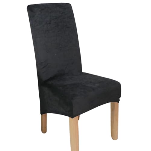 IUVYTA Echter Samtstoff-Stuhlbezug, große Größe, Lange Rückenlehne, europäischer Stil, Sitzstuhlbezug for Restaurant, Hotel für Bankett(Black) von IUVYTA