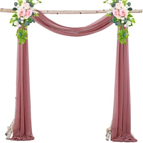 IUVYTA Hochzeit Drapieren Bogen Sheer Material Vorhänge for Hochzeiten Party Tüll Stoff Kulissen Chiffon Vorhänge Dekor für Hochzeiten(Color17,75X800cm 2pc) von IUVYTA