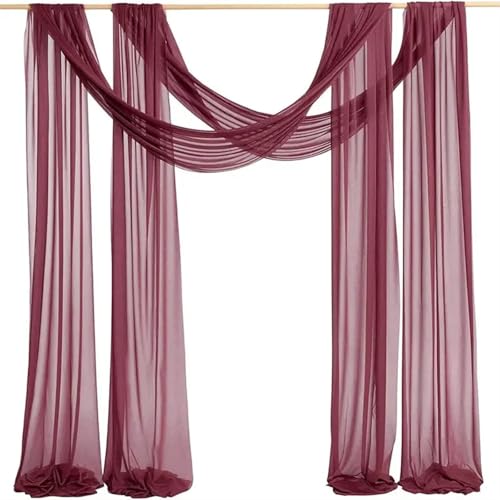 IUVYTA Hochzeit Drapieren Bogen Sheer Material Vorhänge for Hochzeiten Party Tüll Stoff Kulissen Chiffon Vorhänge Dekor für Hochzeiten(Color4,30X300cm 2pc) von IUVYTA