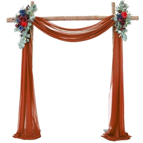 IUVYTA Hochzeit Drapieren Bogen Sheer Material Vorhänge for Hochzeiten Party Tüll Stoff Kulissen Chiffon Vorhänge Dekor für Hochzeiten(Color6,75X1000cm 2pc) von IUVYTA