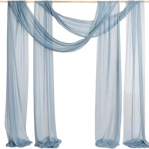 IUVYTA Hochzeit Drapieren Bogen Sheer Material Vorhänge for Hochzeiten Party Tüll Stoff Kulissen Chiffon Vorhänge Dekor für Hochzeiten(Color7,75X800cm 2pc) von IUVYTA