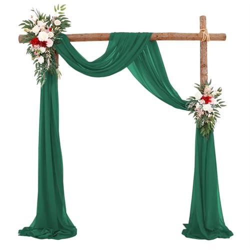 IUVYTA Hochzeit Drapieren Bogen Sheer Material Vorhänge for Hochzeiten Party Tüll Stoff Kulissen Chiffon Vorhänge Dekor für Hochzeiten(Dark Green,75X300cm 2pc) von IUVYTA