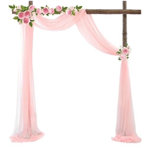 IUVYTA Hochzeit Drapieren Bogen Sheer Material Vorhänge for Hochzeiten Party Tüll Stoff Kulissen Chiffon Vorhänge Dekor für Hochzeiten(Light Pink,75X1000cm 2pc) von IUVYTA
