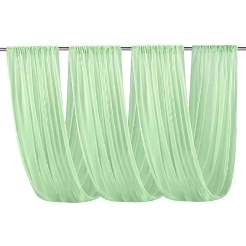 IUVYTA Hochzeitsbogen-Dach-Decken-Dekor, transparente weiße Vorhänge, Stoffgaze-Tüllvorhang for Party-Zeremonie-Bühnenhotel-Dekoration für Hochzeiten(Green,W75XH300CM) von IUVYTA