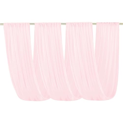 IUVYTA Hochzeitsbogen-Dach-Decken-Dekor, transparente weiße Vorhänge, Stoffgaze-Tüllvorhang for Party-Zeremonie-Bühnenhotel-Dekoration für Hochzeiten(Light pink,W150XH600CM) von IUVYTA
