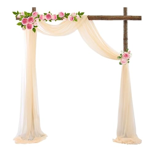 IUVYTA Hochzeitsbogen Drape Chiffon Stoff Drapieren Vorhang Draperie Hochzeit Geburtstag Party Dekor Drapieren Zeremonie Empfang Hängendes Dekor für Hochzeiten(Color1,75x600cm) von IUVYTA