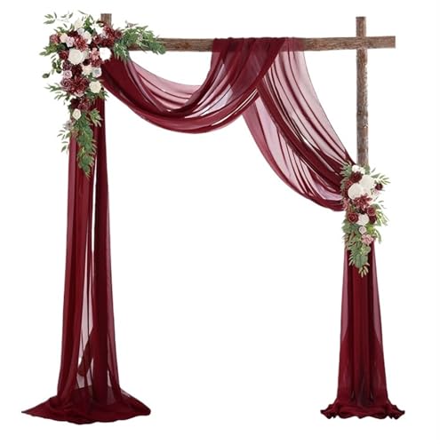 IUVYTA Hochzeitsbogen Drape Chiffon Stoff Drapieren Vorhang Draperie Hochzeit Geburtstag Party Dekor Drapieren Zeremonie Empfang Hängendes Dekor für Hochzeiten(Color2,75x300cm) von IUVYTA