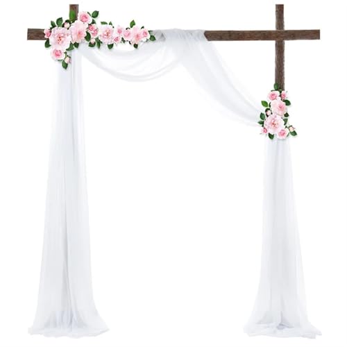 IUVYTA Hochzeitsbogen Drape Chiffon Stoff Drapieren Vorhang Draperie Outdoor Hochzeit Chiffon Drapierung Zeremonie Empfang Hängende Dekoration für Hochzeiten(Color1,30x300CM) von IUVYTA
