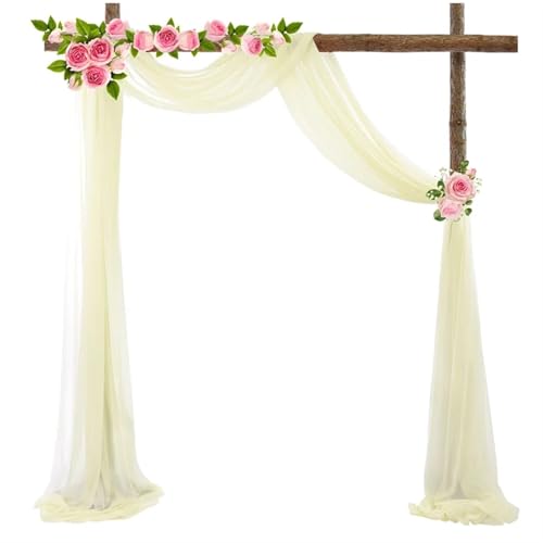 IUVYTA Hochzeitsbogen Drape Chiffon Stoff Drapieren Vorhang Draperie Outdoor Hochzeit Chiffon Drapierung Zeremonie Empfang Hängende Dekoration für Hochzeiten(Color3,30x300CM) von IUVYTA