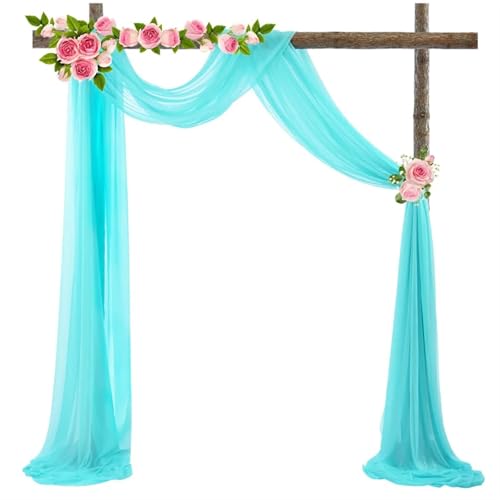 IUVYTA Hochzeitsbogen Drape Chiffon Stoff Drapieren Vorhang Draperie Outdoor Hochzeit Chiffon Drapierung Zeremonie Empfang Hängende Dekoration für Hochzeiten(Sky Blue,30x300CM) von IUVYTA