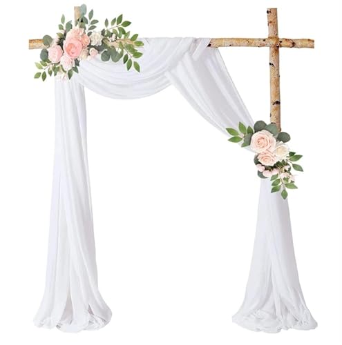 IUVYTA Hochzeitsbogen Drapieren Chiffon Stoff Drapieren Vorhang Drapierung Hochzeit Bühnenhintergrund Drapieren Zeremonie Geburtstagsparty Dekoration für Hochzeiten(Color1) von IUVYTA