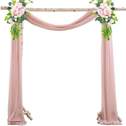 IUVYTA Hochzeitsbogen Drapieren Dekoration Hochzeit Chiffon transparenter Vorhang Drapping Stoff transparenter Hintergrund Vorhang Draperie Party Hängende Dekoration für Hochzeiten(S8,L 75x600cm) von IUVYTA