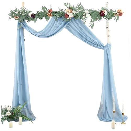 IUVYTA Hochzeitsbogen drapieren Chiffon Vorhang Vorhänge Hochzeit Bühnenhintergrund Drapieren Zeremonie Empfang Hängende Dekoration für Hochzeiten(Blue,75x300cm) von IUVYTA