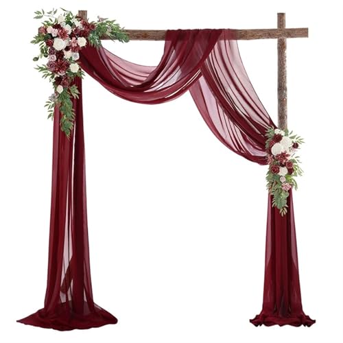 IUVYTA Hochzeitsbogen drapieren Chiffon Vorhang Vorhänge Hochzeit Bühnenhintergrund Drapieren Zeremonie Empfang Hängende Dekoration für Hochzeiten(Color3,75x600cm) von IUVYTA