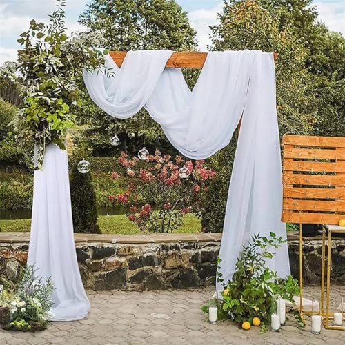 IUVYTA Hochzeitsbogen drapieren Chiffon Vorhang Vorhänge Hochzeit Bühnenhintergrund Drapieren Zeremonie Empfang Hängende Dekoration für Hochzeiten(Sky Blue,75x300cm) von IUVYTA