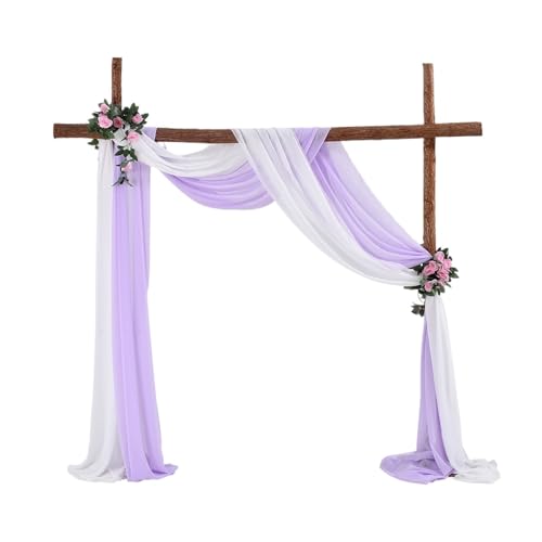 IUVYTA Hochzeitstüll Chiffon DIY Hochzeitsbogen Drapieren Sheer Crystal Hochzeitstüll Drapieren Vorhang for Hochzeitsfeier Hintergrund Dekor für Hochzeiten(2pcs-04) von IUVYTA